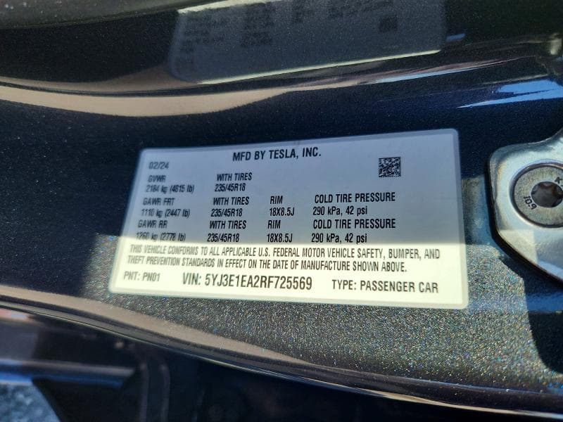 2024 TESLA MODEL 3 12