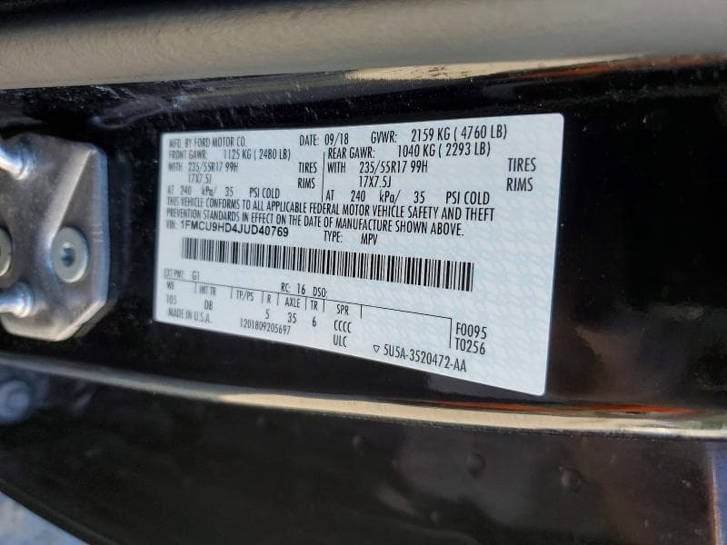2018 FORD ESCAPE SEL 14