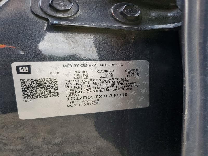 2018 CHEVROLET MALIBU LT 12