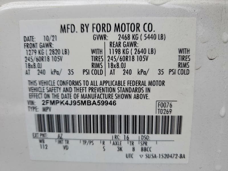 2021 FORD EDGE SEL 13