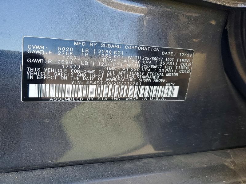 2024 SUBARU OUTBACK WILDERNESS 13