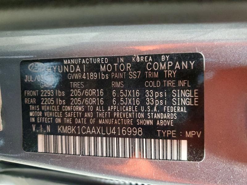 2020 HYUNDAI KONA SE 14