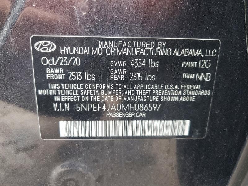 2021 HYUNDAI SONATA SEL SEL 12