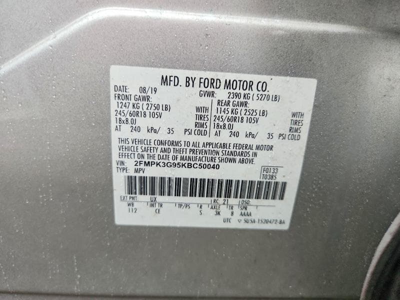 2019 FORD EDGE SE 12
