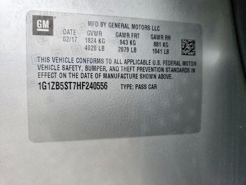 2017 CHEVROLET MALIBU LS 12