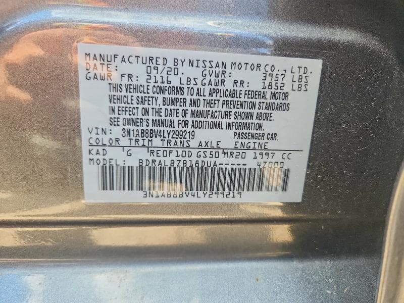 2020 NISSAN SENTRA S S 12