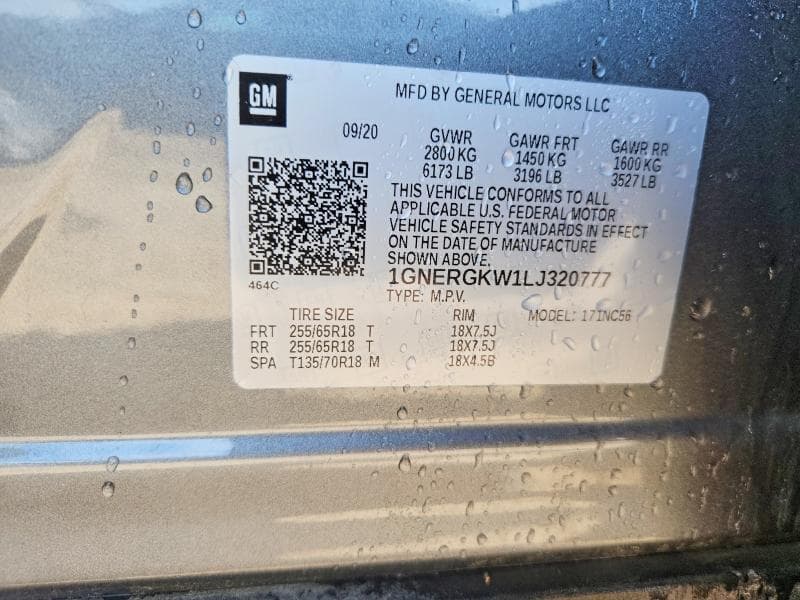 2020 CHEVROLET TRAVERSE LT LT 13