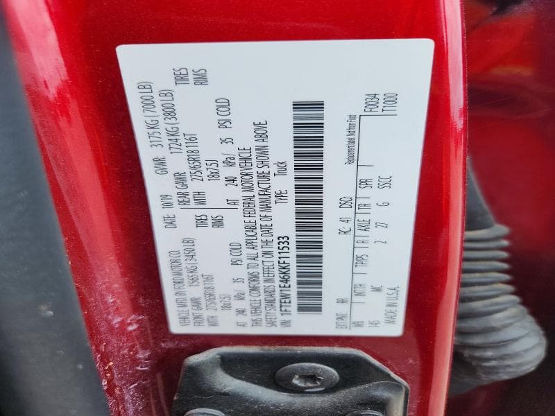 2019 FORD F150 SUPERCREW 12