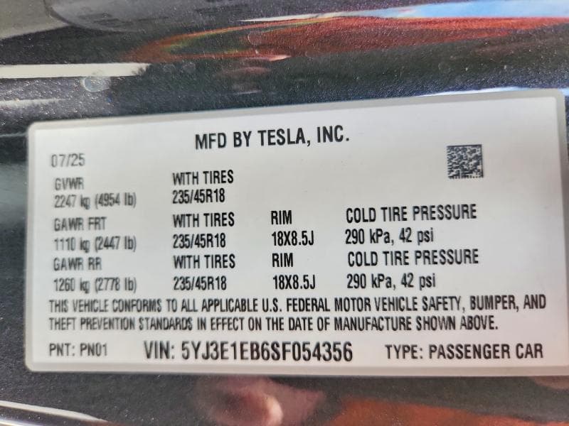 2025 TESLA MODEL 3 13