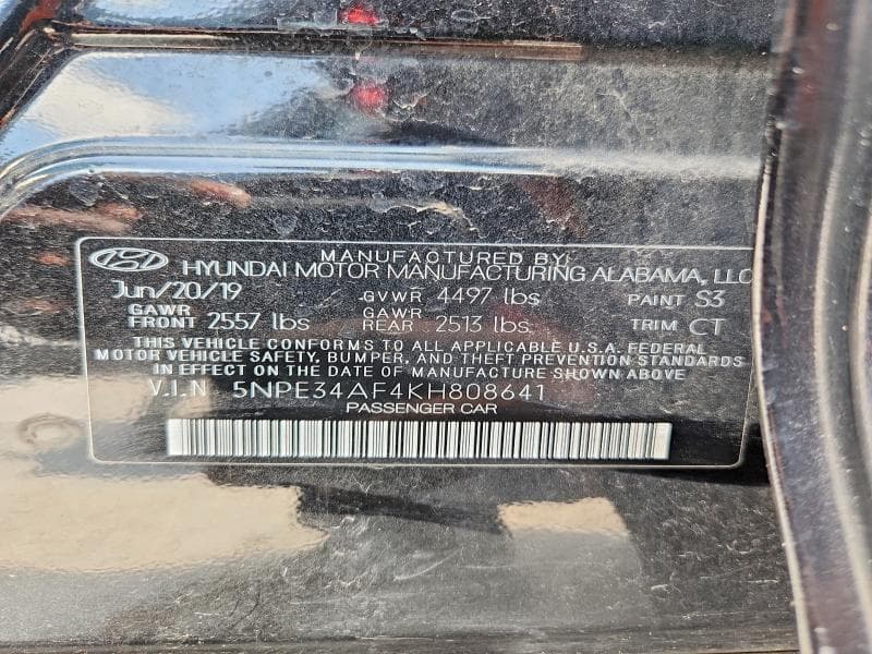 2019 HYUNDAI SONATA SPORT SPORT 12