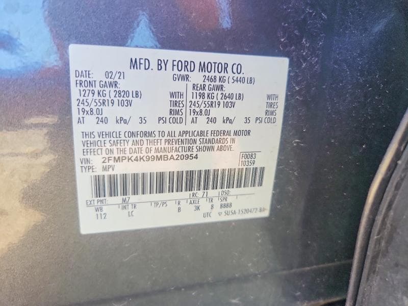 2021 FORD EDGE TITANIUM TITANIUM 13