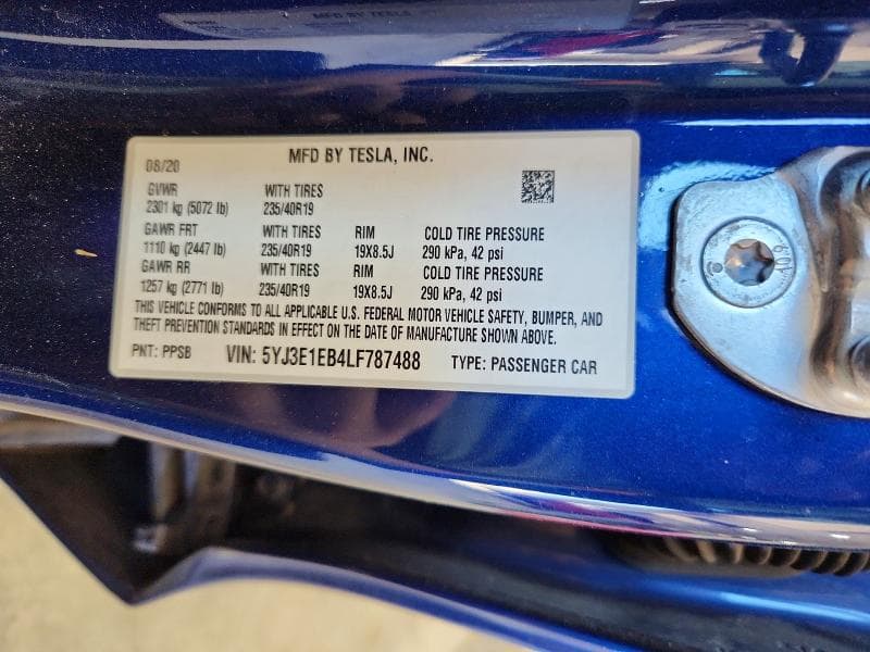 2020 TESLA MODEL 3 13