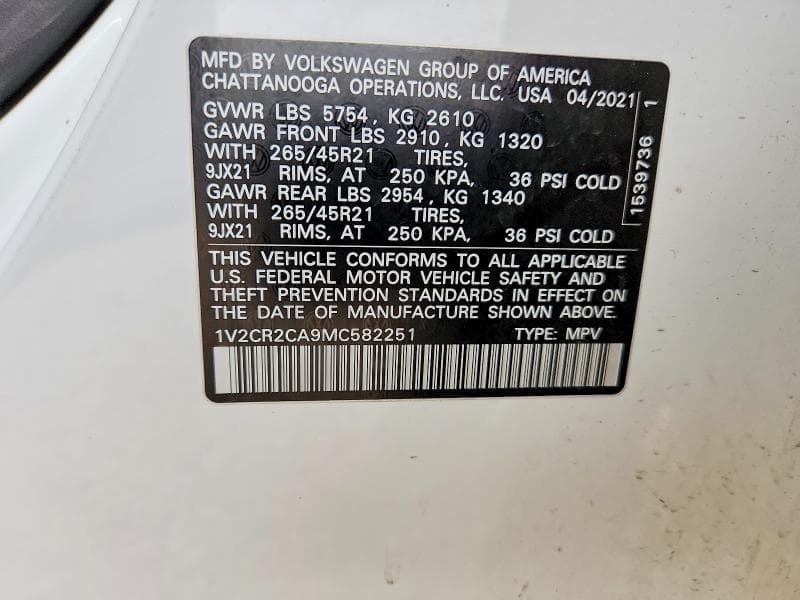 2021 VOLKSWAGEN ATLAS SEL R-LINE SEL R-LINE 13