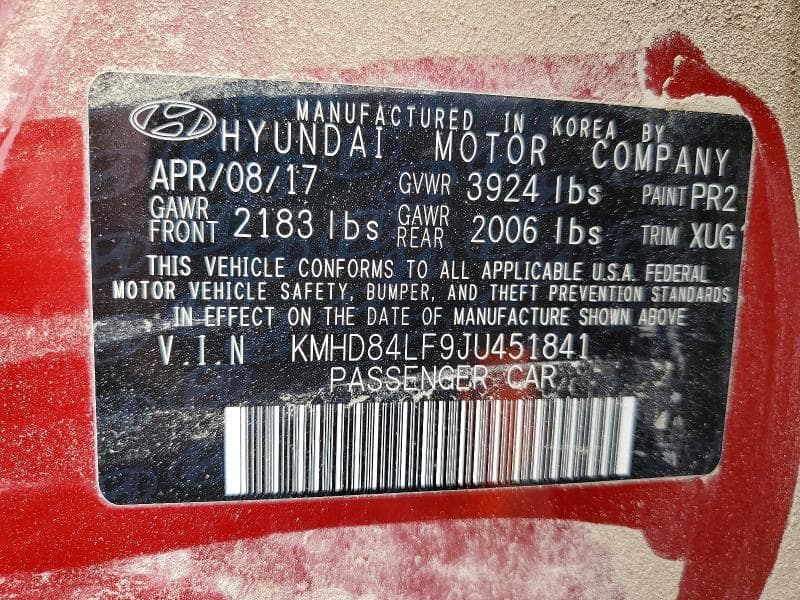 2018 HYUNDAI ELANTRA LIMITED 12