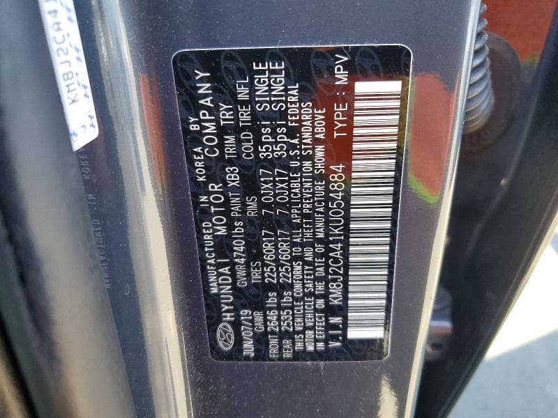 2019 HYUNDAI TUCSON SE SE 12