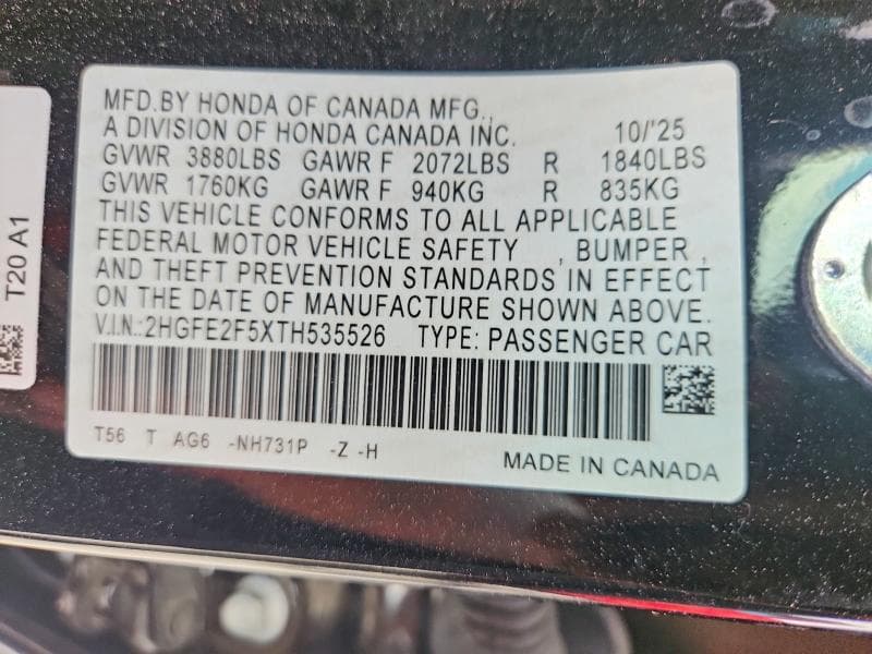 2026 HONDA CIVIC SPORT SPORT 13
