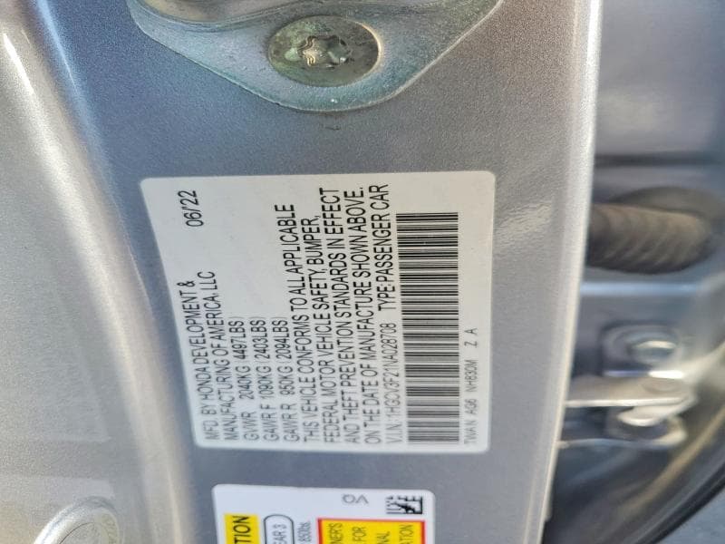 2022 HONDA ACCORD HYBRID SPORT HYBRID SPORT 13