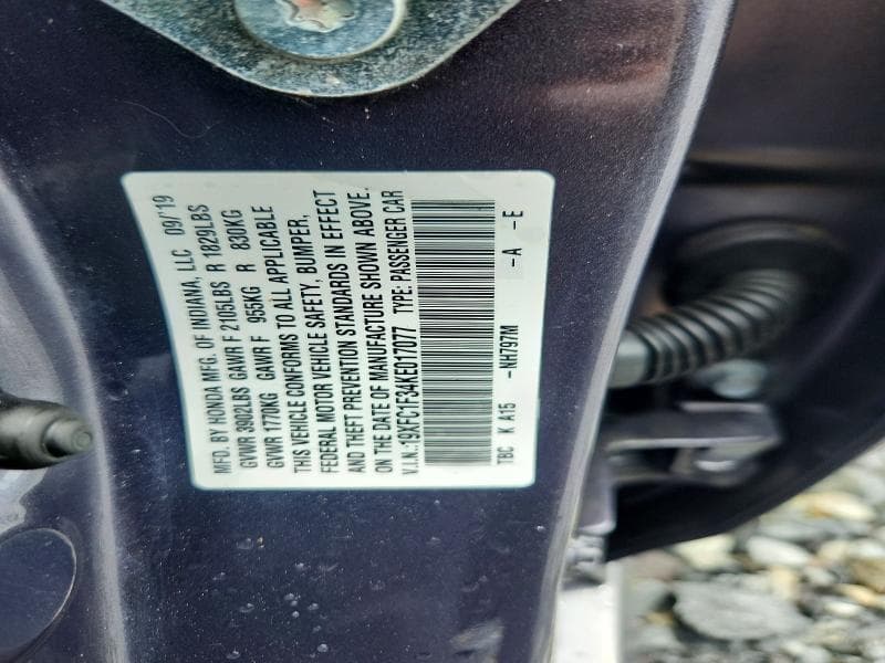 2019 HONDA CIVIC EX 12