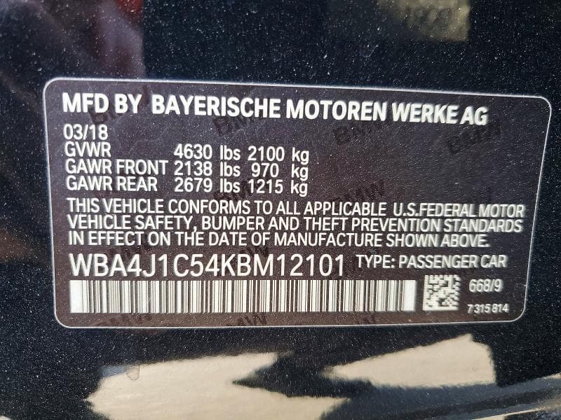 2019 BMW 430I GRAN COUPE 12