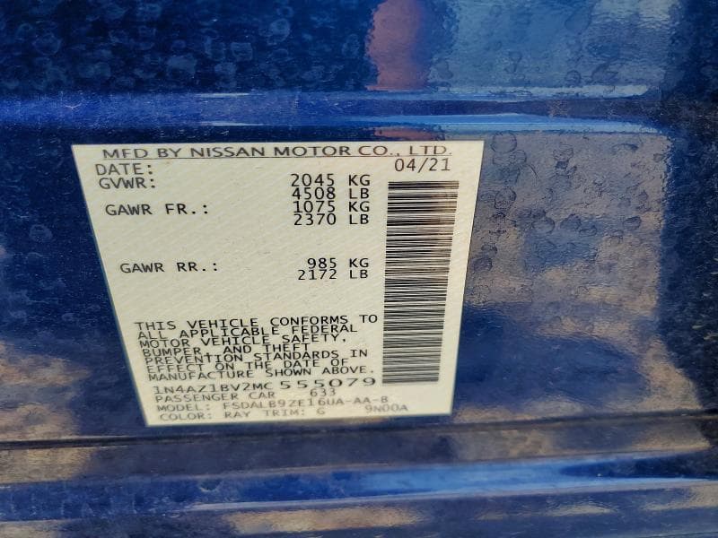 2021 NISSAN LEAF S 12