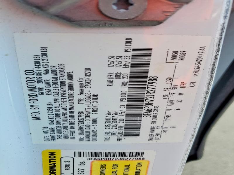2018 FORD FUSION SE 13
