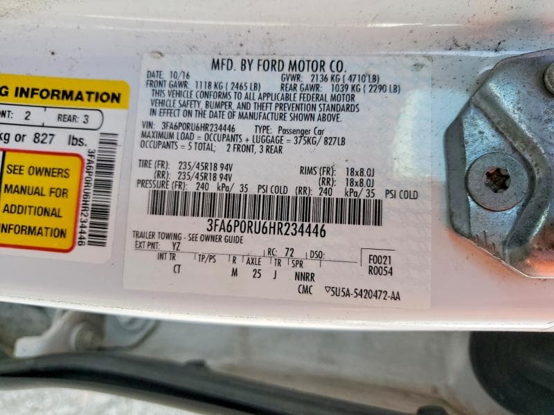 2017 FORD FUSION TITANIUM HEV 12