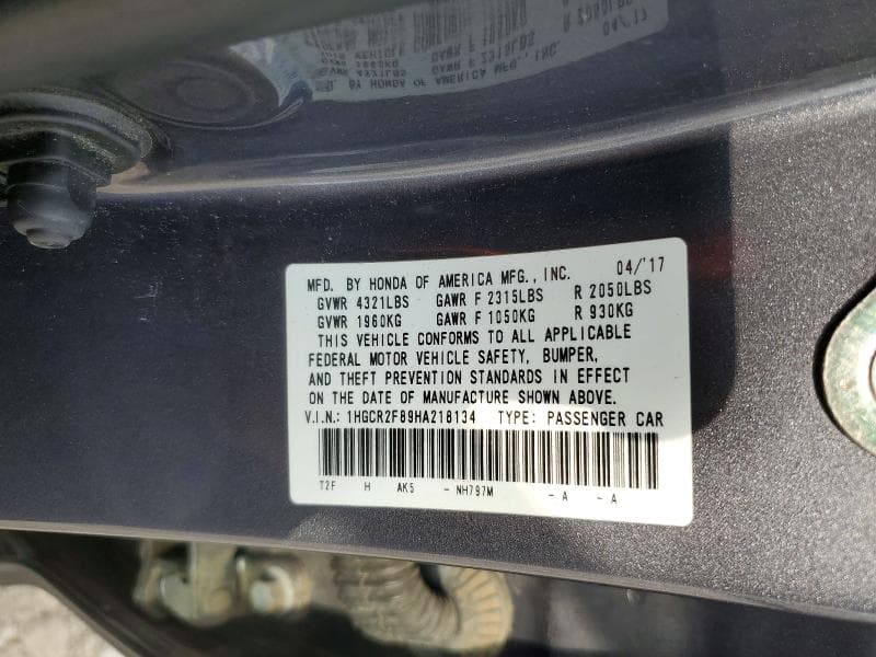 2017 HONDA ACCORD EXL 12