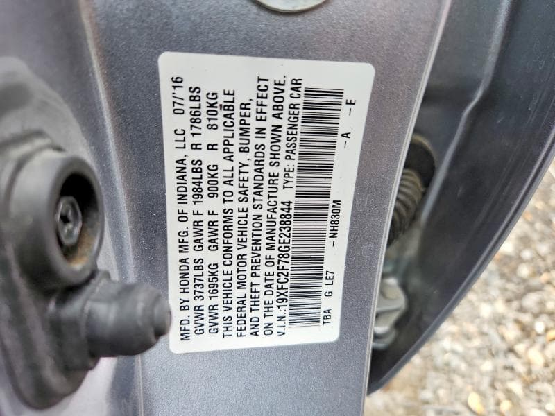 2016 HONDA CIVIC EX 12
