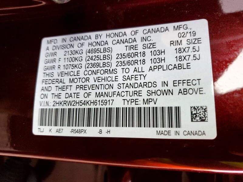 2019 HONDA CR-V EX 13