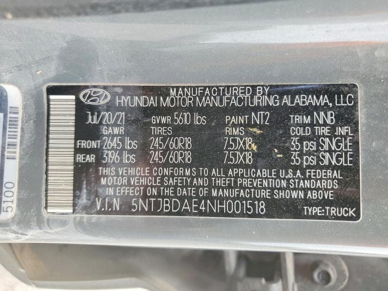2022 HYUNDAI SANTA CRUZ SEL SEL 12