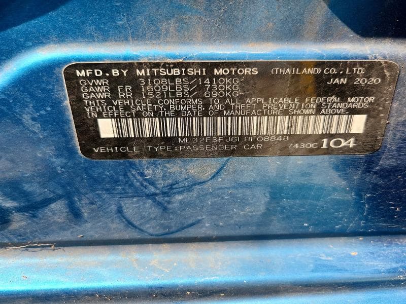 2020 MITSUBISHI MIRAGE G4 ES 12