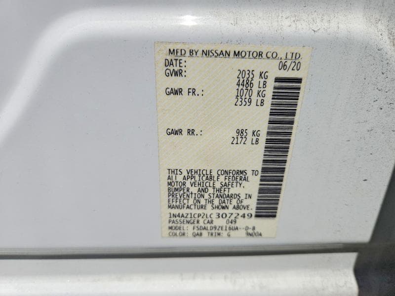 2020 NISSAN LEAF SV SV 12