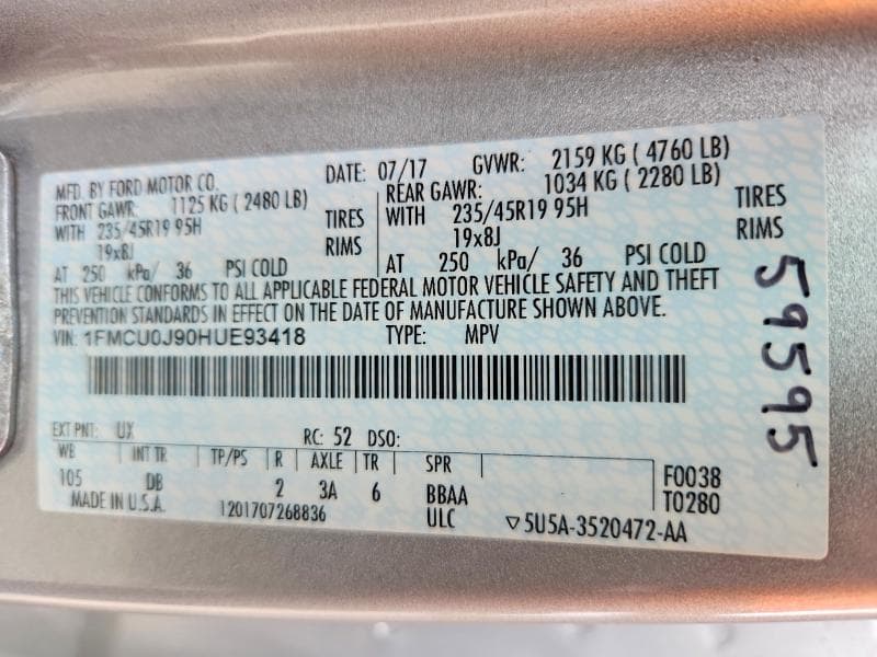 2017 FORD ESCAPE TITANIUM 14