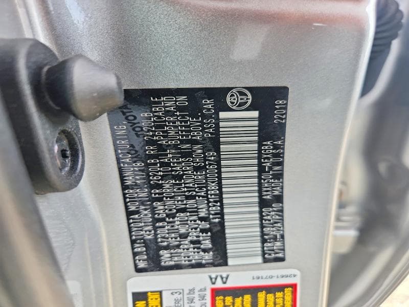 2019 TOYOTA AVALON HYBRID XLE XLE 12