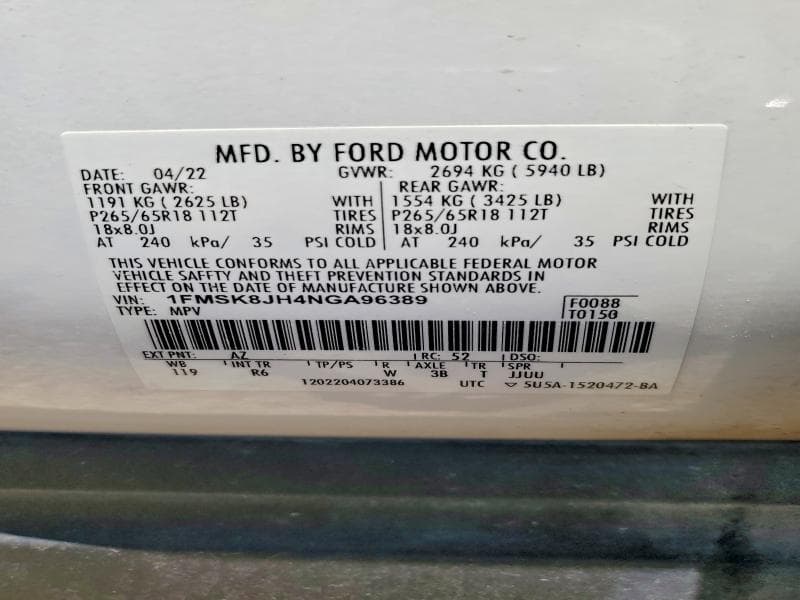 2022 FORD EXPLORER 14