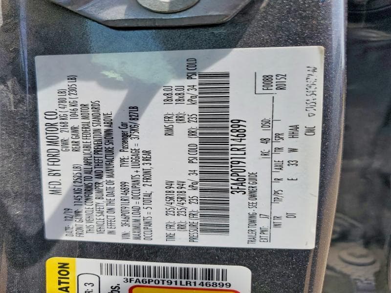2020 FORD FUSION SE SE 12