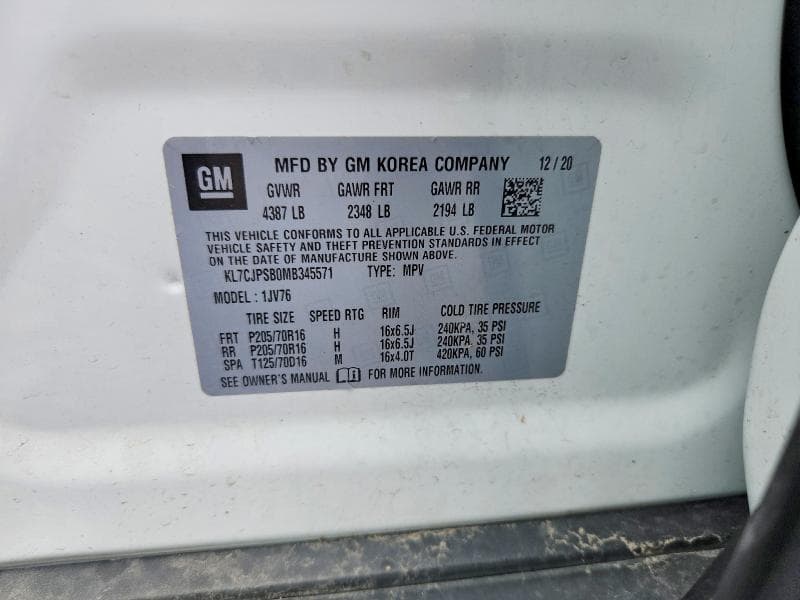 2021 CHEVROLET TRAX 1LT 1LT 12