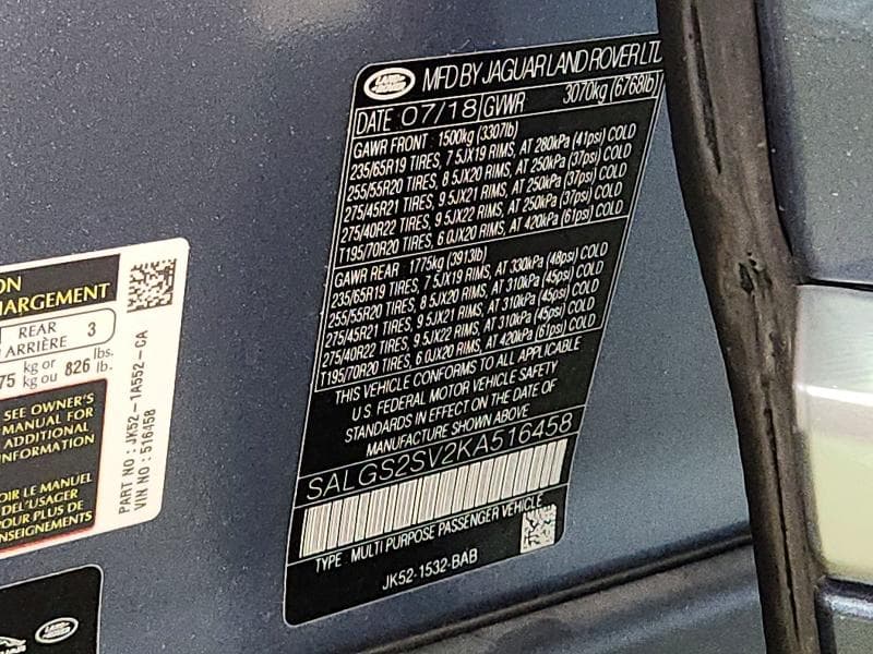 2019 LAND ROVER RANGE ROVER HSE 14
