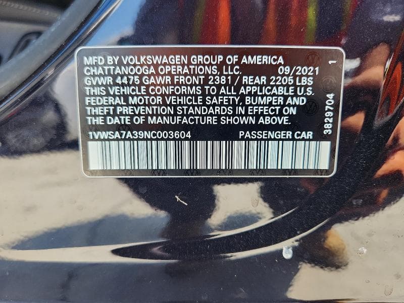 2022 VOLKSWAGEN PASSAT SE 12