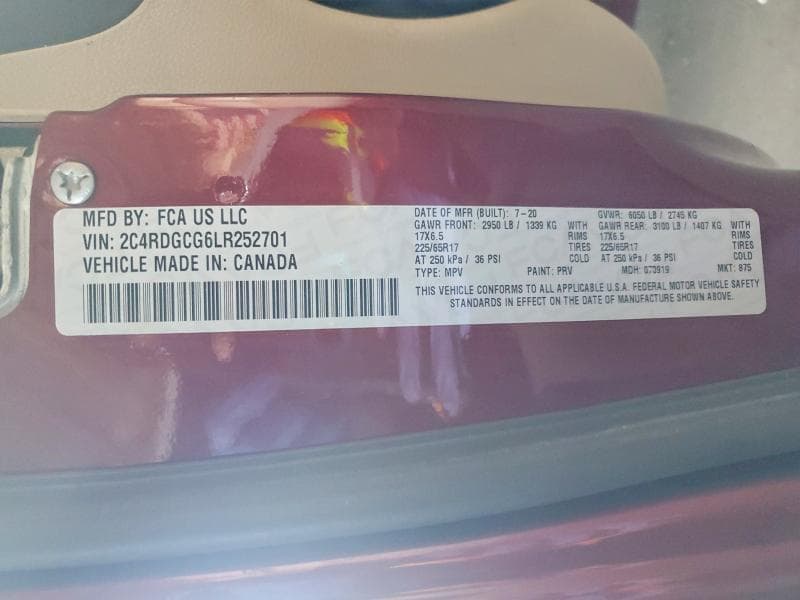 2020 DODGE GRAND CARAVAN SXT SXT 13