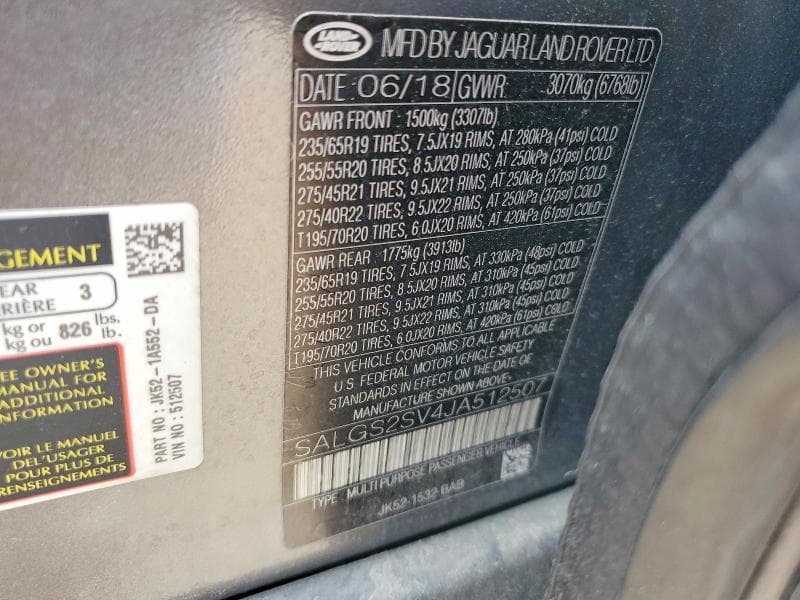 2018 LAND ROVER RANGE ROVER HSE 13