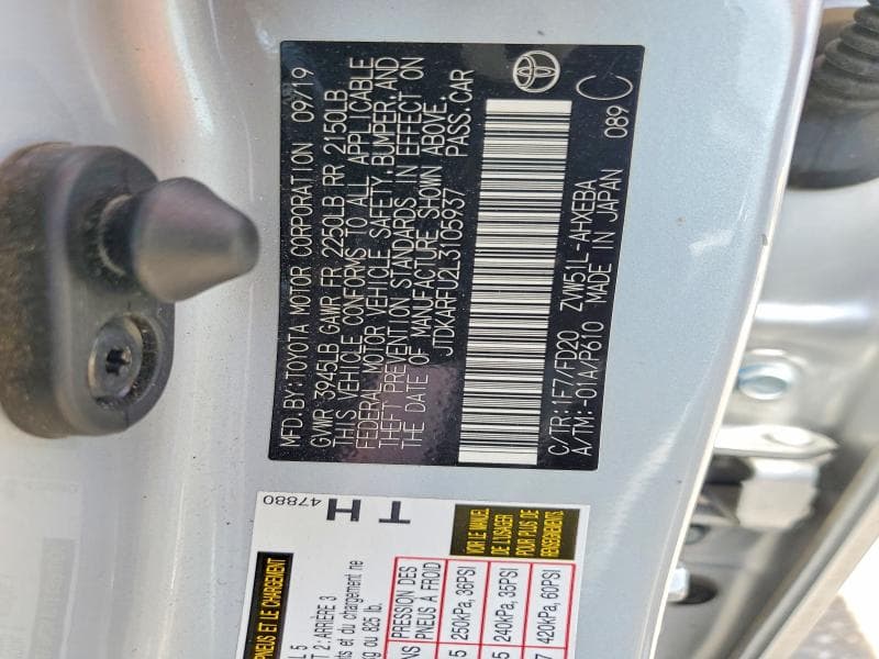 2020 TOYOTA PRIUS LE 12