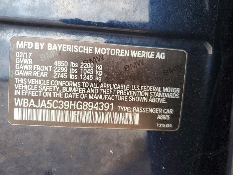 2017 BMW 530 I 12