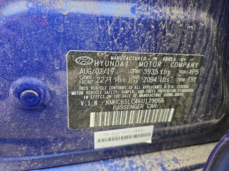 2019 HYUNDAI IONIQ BLUE 12