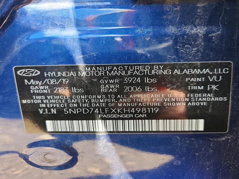2019 HYUNDAI ELANTRA SE SE 12