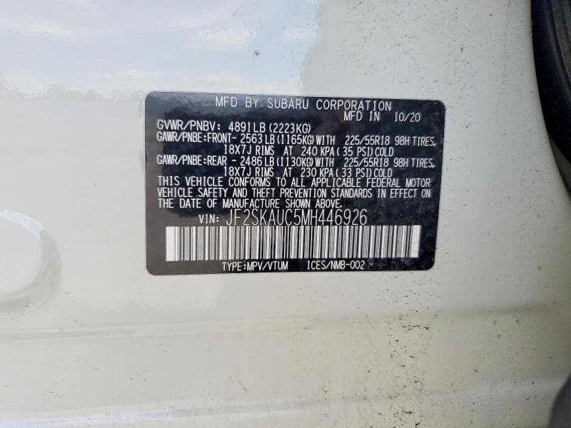 2021 SUBARU FORESTER LIMITED 12