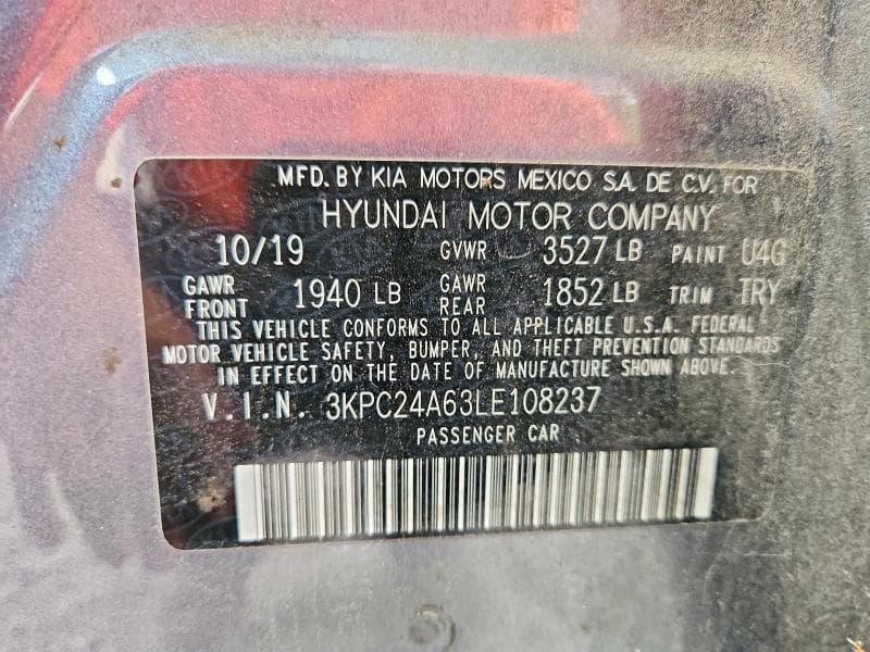 2020 HYUNDAI ACCENT SEL SEL 12