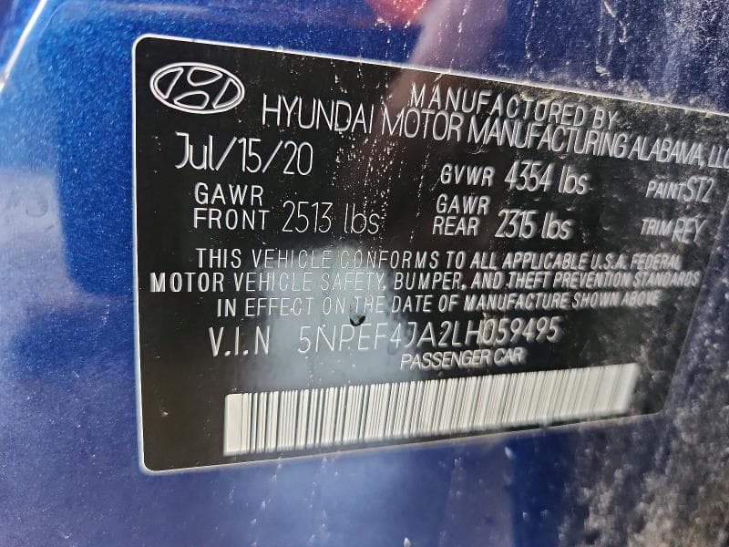 2020 HYUNDAI SONATA SEL SEL 12