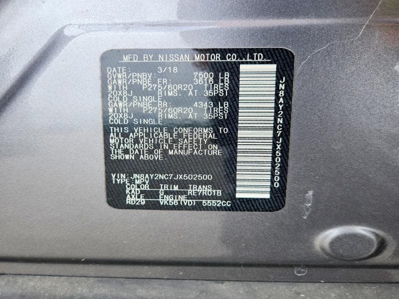 2018 NISSAN ARMADA SL 13