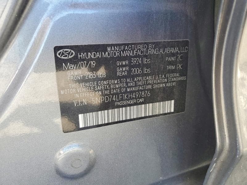 2019 HYUNDAI ELANTRA SE SE 12
